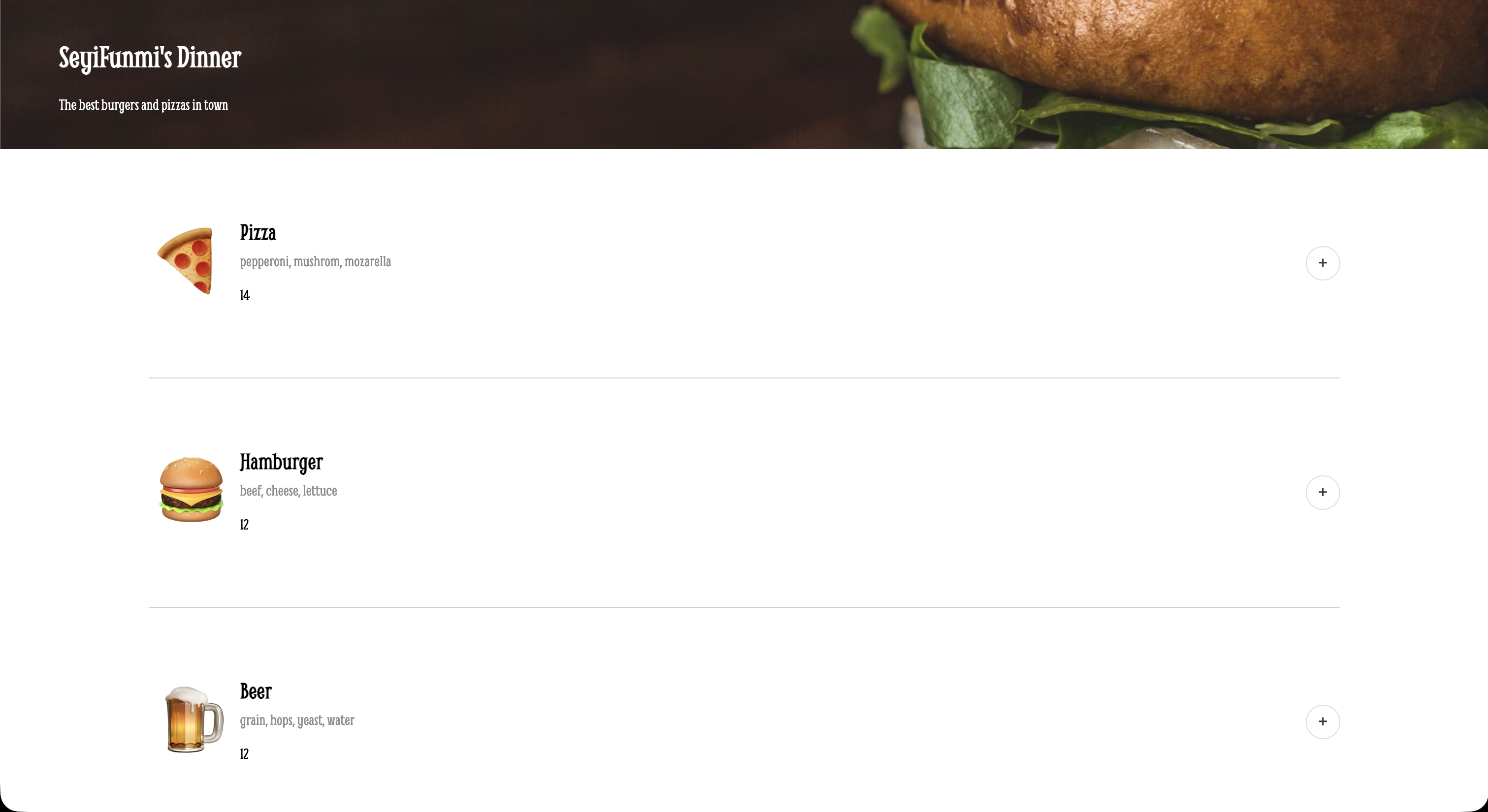 a restuarant website for food orders